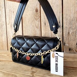 *Rare* Steve Madden NYC New York Black Quilted Shoulder Handbag